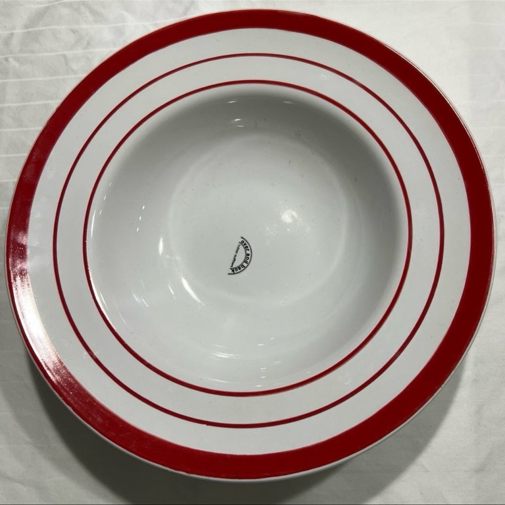 Red and White Striped Bowl